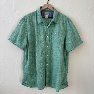 LL Bean Lakewashed Camp Shirt, Men's XL Clover Green, Organic Cotton